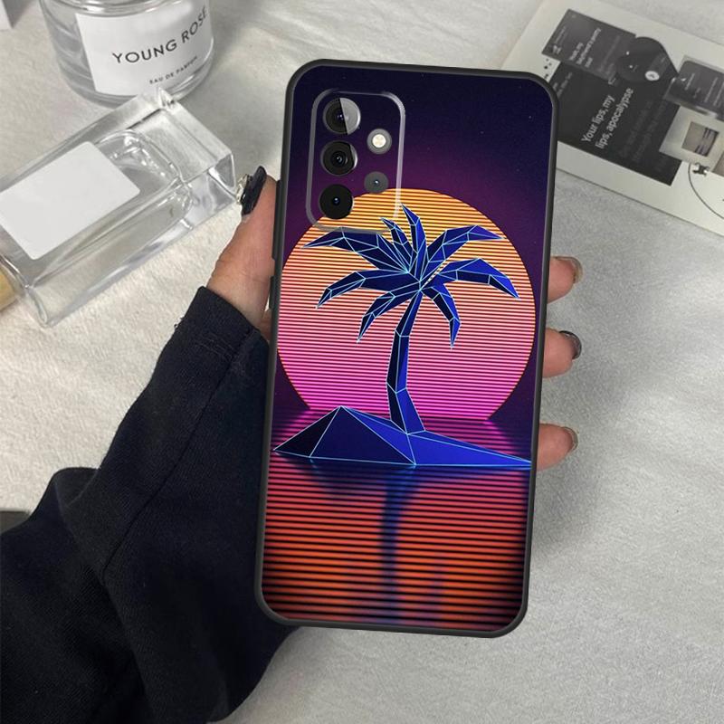 Ретровейв Неоновое Пальмовое Дерево Чехол Для Samsung Galaxy A54 A34 A14 A36 A56 A06 A13 A53 A32 A12 A22 A52 A35 A17 A16 A55 A15
