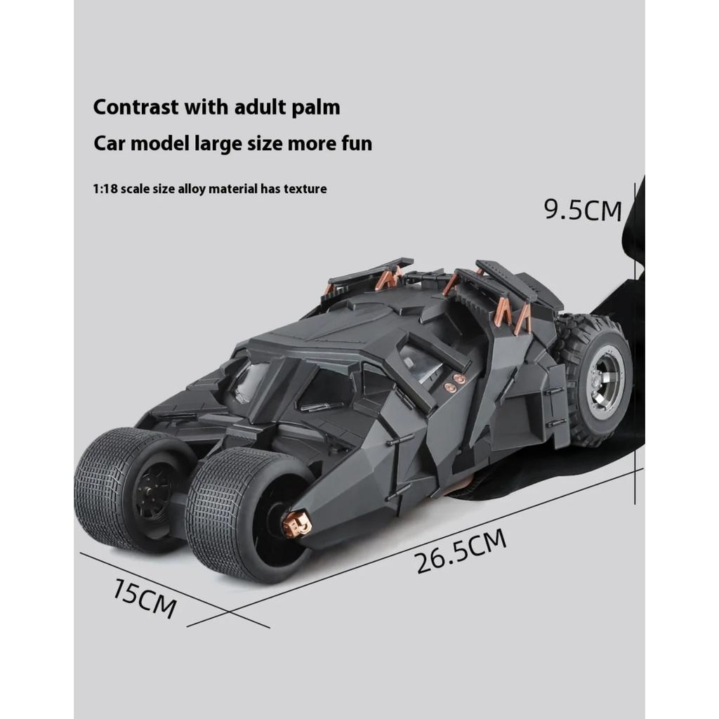 1/18 Scale Batmobile Tumbler Slide Spray Truck Alloy Metal Diecast Car Model Sound & Light Collectibles Hobby Decoration Birthday Gift