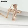 SIMJOO модное ожерелье из розового золота, креативная подвеска с крестом и цирконом