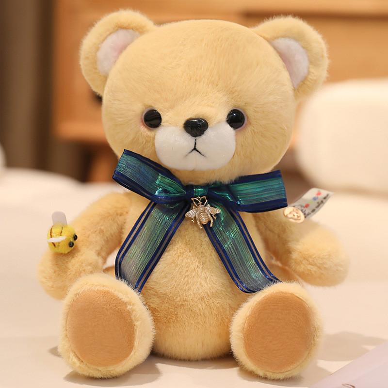 Cute Bow Decoration Deer And Bear Plush Toy Doll For Kids And Gift Giving
