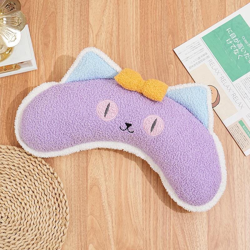 Pet Bow Half Moon Pillow Cat Sleep U-shaped Pillow Cute Plush Toy Dog Mattress Dog Beds for Small Dogs
