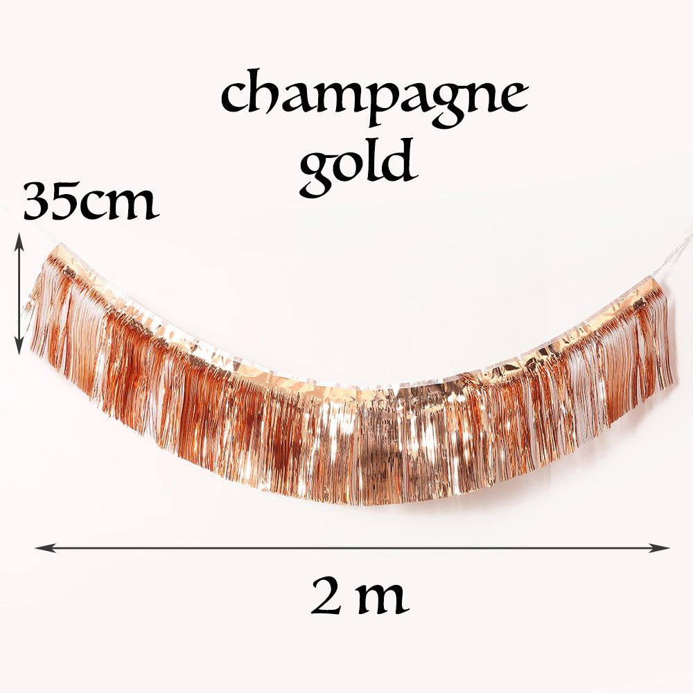 Premium Foil Fringe Tinsel Garland Creative 2M 4 Layers Foil Banner Birthday Party Wedding Decoration Christmas Home Wall Decor