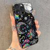 Цветной чехол для телефона со звездами и луной, стеклянный, для iPhone 17 16 15 14 13 12 11 Pro Max 16E 7 8 Plus XR XS X, противоударный