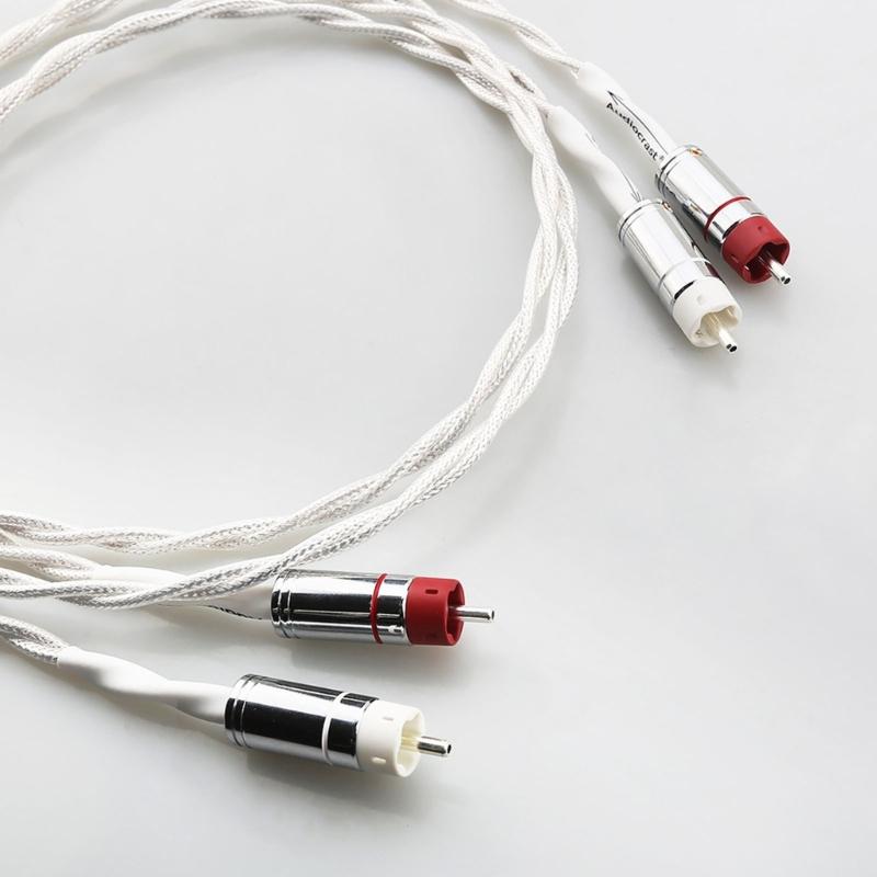Премиальный 2-жильный кабель с серебряным покрытием 2RCA на 2RCA для чистой передачи звука в системах домашнего кинотеатра