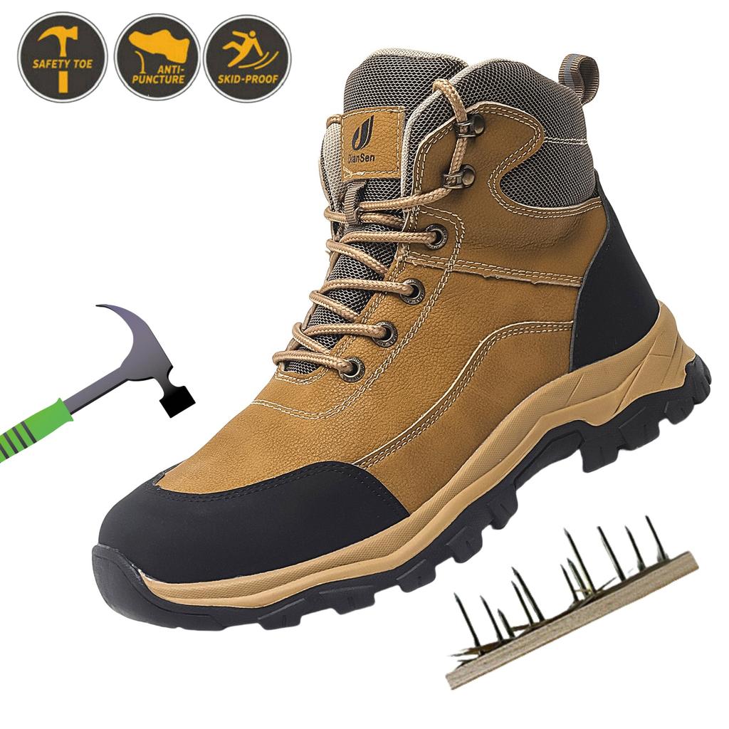 Work Boots Indestructible Safety Shoes Men Steel Toe Shoes Puncture-Proof Sneakers Male Footwear Shoes Non Slip Work Boots