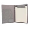 PU Leather File Folder 30 Sheets Notepad A4 Document Organizer for Business School Office Gray 245x330mm
