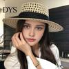 Elegant Vintage Sun Hat Women Straw Hat, with Satin Ribbon Decor, Wide Brim Foldable Travel Beach Breathable Flat Top for Summer Vacation Cap