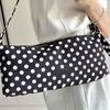 New Niche Simple Full Print Black and White Polka Dots Rectangular Adjustable Versatile Commuter Shoulder Bag Small Bag