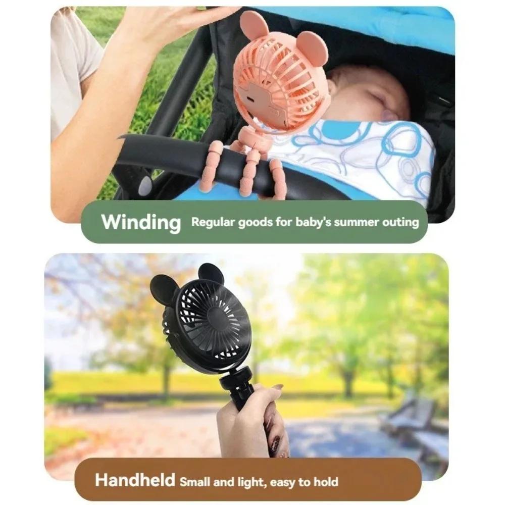 Stroller Fan Clip Flexible Tripod Portable Mini Fan Rechargeable Fans Travel Camping Electric Wireless Desk Cooling Home Hand