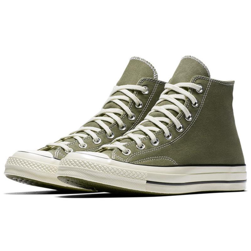 Converse 1970-е Chuck Taylor All Star Удобные и Универсальные Высокие Кеды из Канваса Унисекс Оливково-зеленый