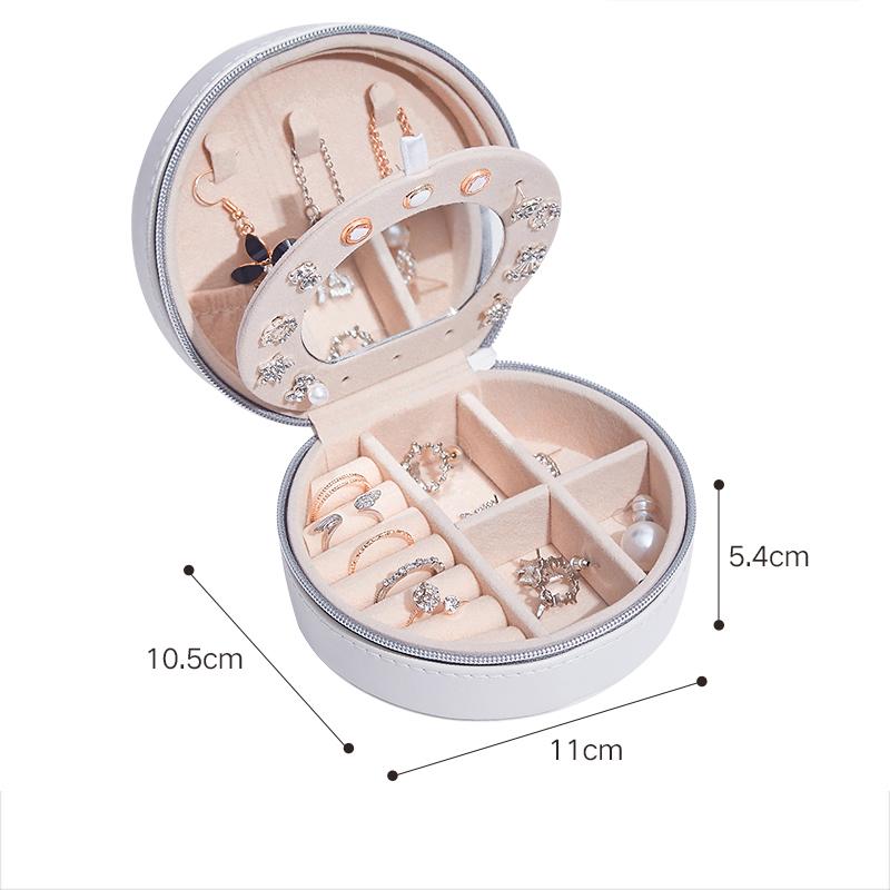 Изысканная кожаная шкатулка для украшений, дорожная портативная шкатулка для ожерелий и колец, розовый многофункциональный органайзер для женщин, упаковка