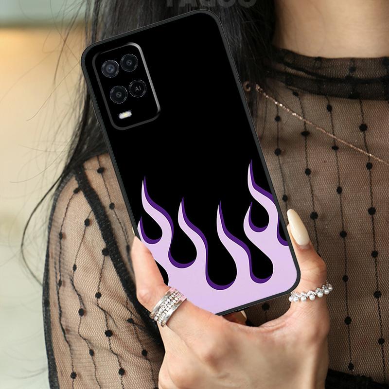 Крутой Чехол с Цветным Узором "Пламя" Для Oppo A5 Pro A15 A17 A57 A77 A18 A38 A58 A78 A98 A94 A74 A54 A40 A60 A80 A96 A76 A16