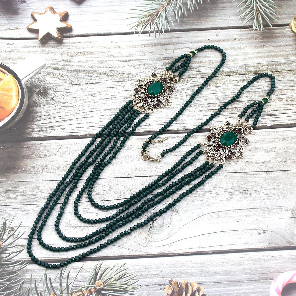 Винтажные ювелирные изделия из Алжира, Марокко, многослойная цепочка из бусин, ожерелье для женщин, натуральный камень, турецкая свадебная бижутерия для невесты