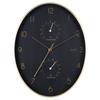 Gold and Black Wall Clock with Thermometer 27x34.5cm