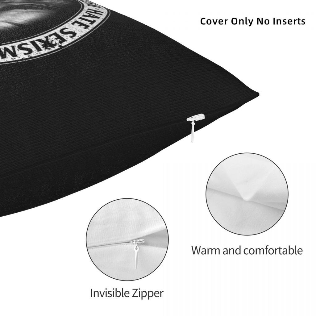 Love Cats Hate Fascism Homophobia Sexism Pillowcase Polyester Linen Velvet Pattern Zip Decorative Room Cushion Case