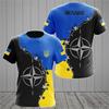 Модная Новая Футболка с 3D-принтом Украинского Флага Украинский Герб Мужские Спортивные Топы Подарки на Национальный День Персонализированная Футболка