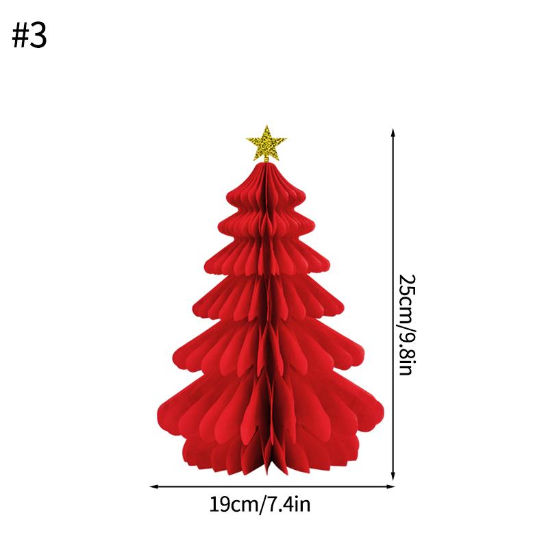 Christmas Tree Decoration 3D Honeycomb Paper Christmas Tree Hanging Pendent New Year Xmas Party Atmosphere Shop Decor Prop