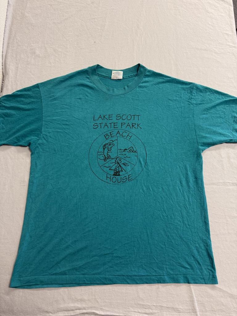 VTG Lake Scott State Park Beach House T-shirt Kansas Tee XL