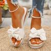 Bow Slippers Women's High Heels Summer New Platform Wedge Sandals Versatile Women's Flip-flops