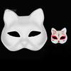 2/3/5/6/10/12/20 Pcs DIY Masques Cat Face Solid Color DIY Hand-Painted Carnival Party Ball Masquerade Halloween Costume Animal Shape Face Cushion