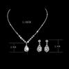 White Cubic Zirconia Stone Jewelry Sets For Women Silver Color Chain Necklace Earrings Set Wedding Bridal Jewelry Valentine's Day Gifts
