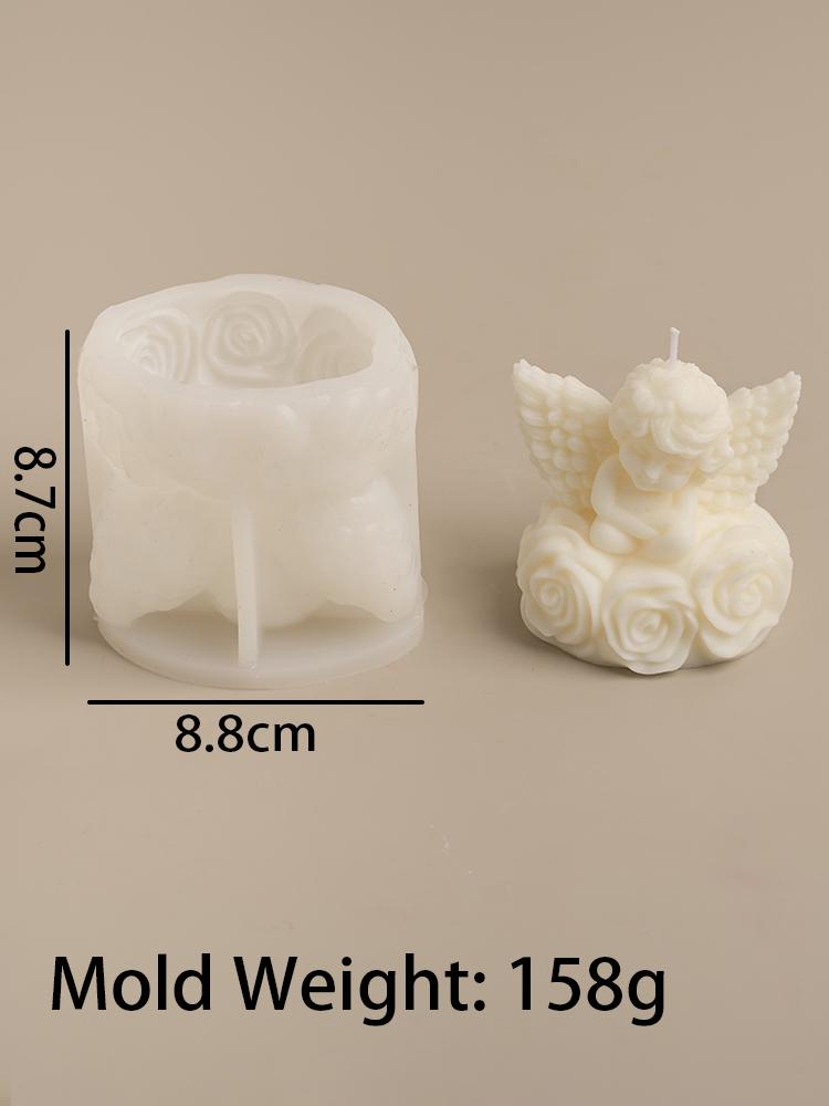 3D Rose Angel ароматизированная свеча силиконовая форма DIY цветок крылья мальчик ангел формы для мыла ручной работы гипсовая смола орнамент домашний декор подарок