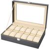 Reodoeer Watch Storage Case Box Watch Storage Box Collection Case for 12 Watches