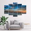 Five piece picture canvas print Sunset Pier