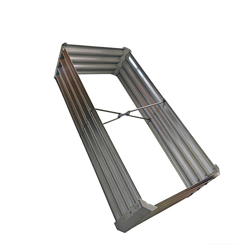 Galvanized Corrugated Outdoor Flower Box for Courtyard and Terrace