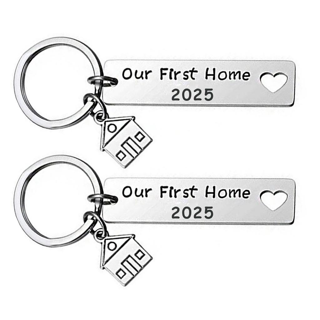 Elegant 2025 Moving Day Keychain Thoughtful 2025 Housewarming Gift Keychain In Stainless Steel for Friends Family