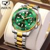 JINSHIDUN New Business and Leisure Men's Watch Green Water Ghost Automatic Mechanical Watch Trendy Brand Luminous High-end Watch