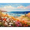 Diy Pictures By Number Flower Field Landscape Kits Frame Painting By Numbers Flower Drawing On Canvas Home Decor 40x50