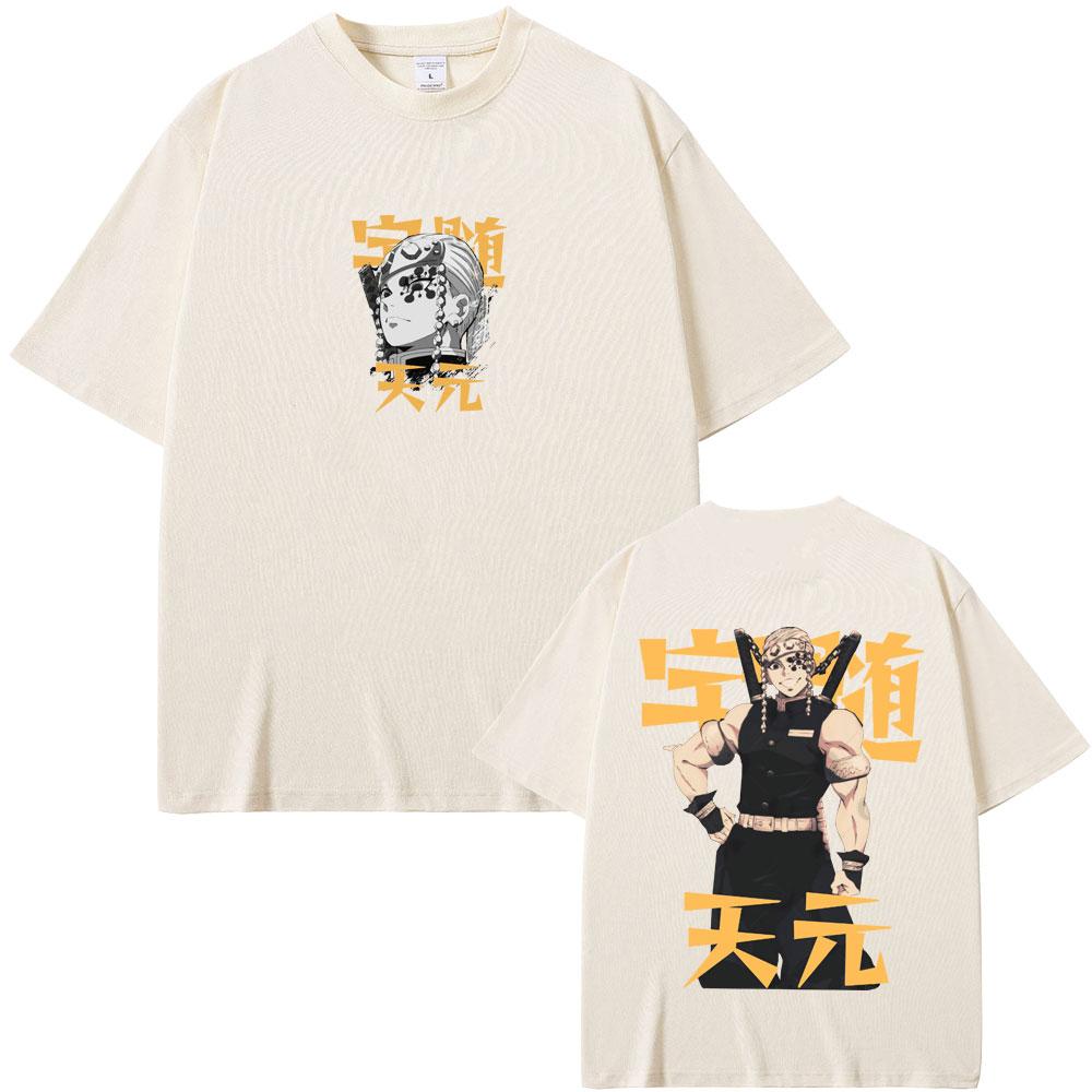 Anime Demon Slayer Uzui Tengen Graphic T-shirt Muscle Mouse Funny Meme T Shirts TopsMen Women Manga Oversized Crewneck Tshirt
