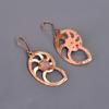 Натуральный розовый сапфир медь висячие серьги подарок дочери гальванопластика ювелирные изделия V-103