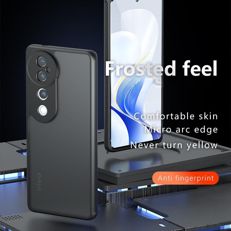 Для Vivo V40 5G Чехол-крышка Vivo V40 Capas Новый Ударопрочный Задний бампер для телефона Матовый Замороженный Черный Прозрачный Для Fundas Vivo V40