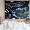 skateboard Print Tapestry, Backdrop, Easy Setup, Ideal for Bedroom, Office & Living Room, with Aesthetic Wall Hanging Decor.