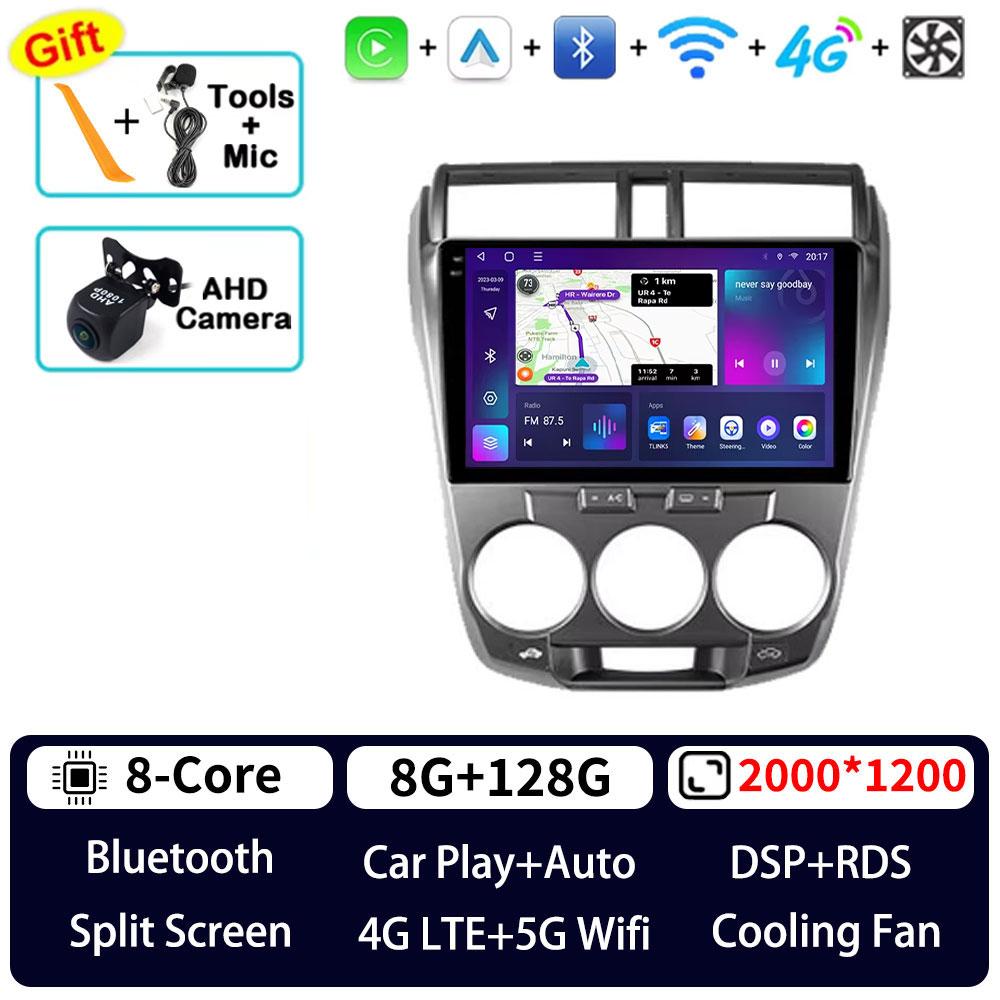Qualcomm Android 15 pour Honda City 2008 2009 2010 2011 2012 2013 RHD autoradio sans fil Carplay Auto lecteur vidéo multimédia DSP