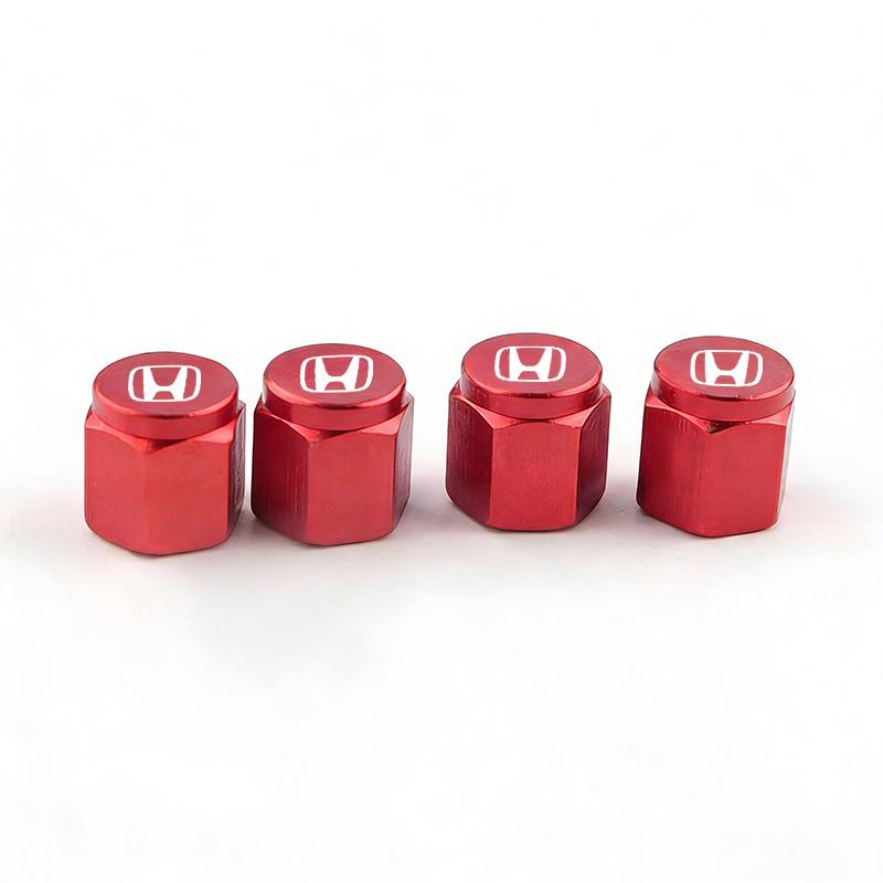 PYYG6 4pcs Metal Car Emblem Wheel Tire Valve Cap Tyre Air Cover DustProof Case For Honda Civic Accord Vezel Fit CR-V City CRZ Jazz HRV
