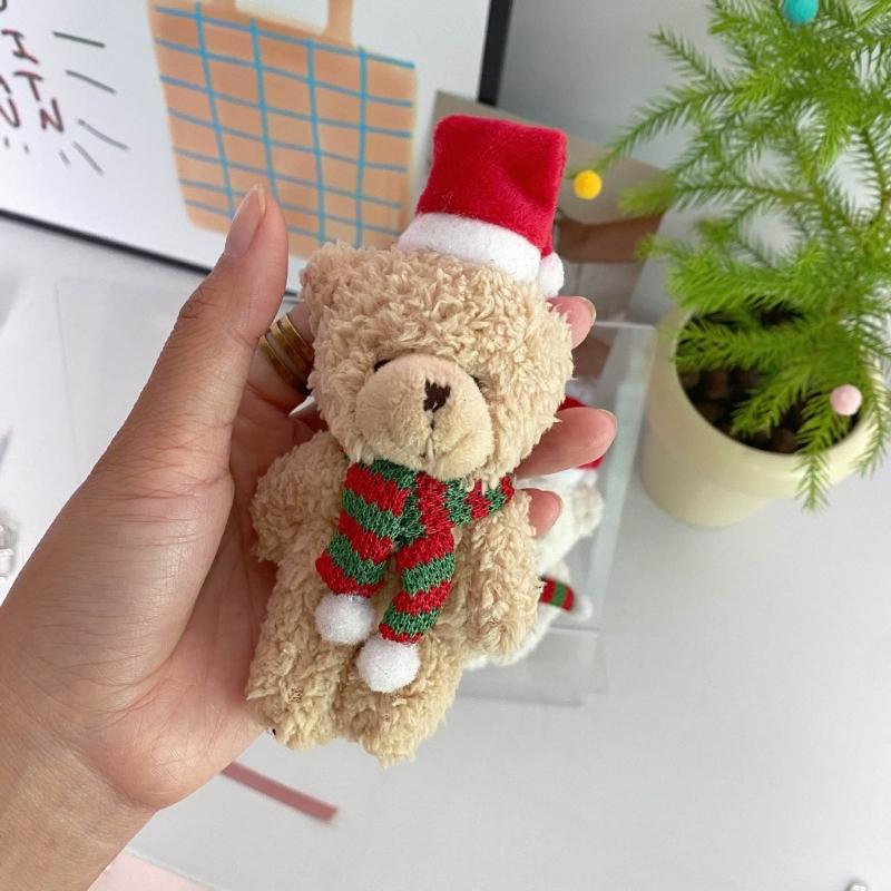 Christmas Bear Ornament Cute Holiday Decor Christmas Tree Pendant Fine Craftsmanship Adjustable Pose Bear Charm for Kids