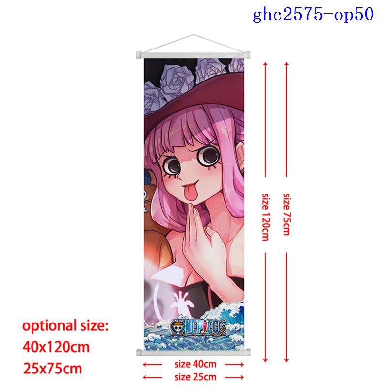 Anime One Piece Scroll Canvas Painting Zoro Sanji Luffy Home Decor Wall Hanging Ace Nami Hancock Poster Wall Art Room Decor