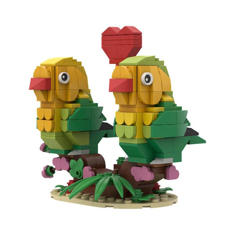 Valentine's Day Gift MOC Building Blocks Ornament Love Bird Model Children's Educational Building Blocks Toy
