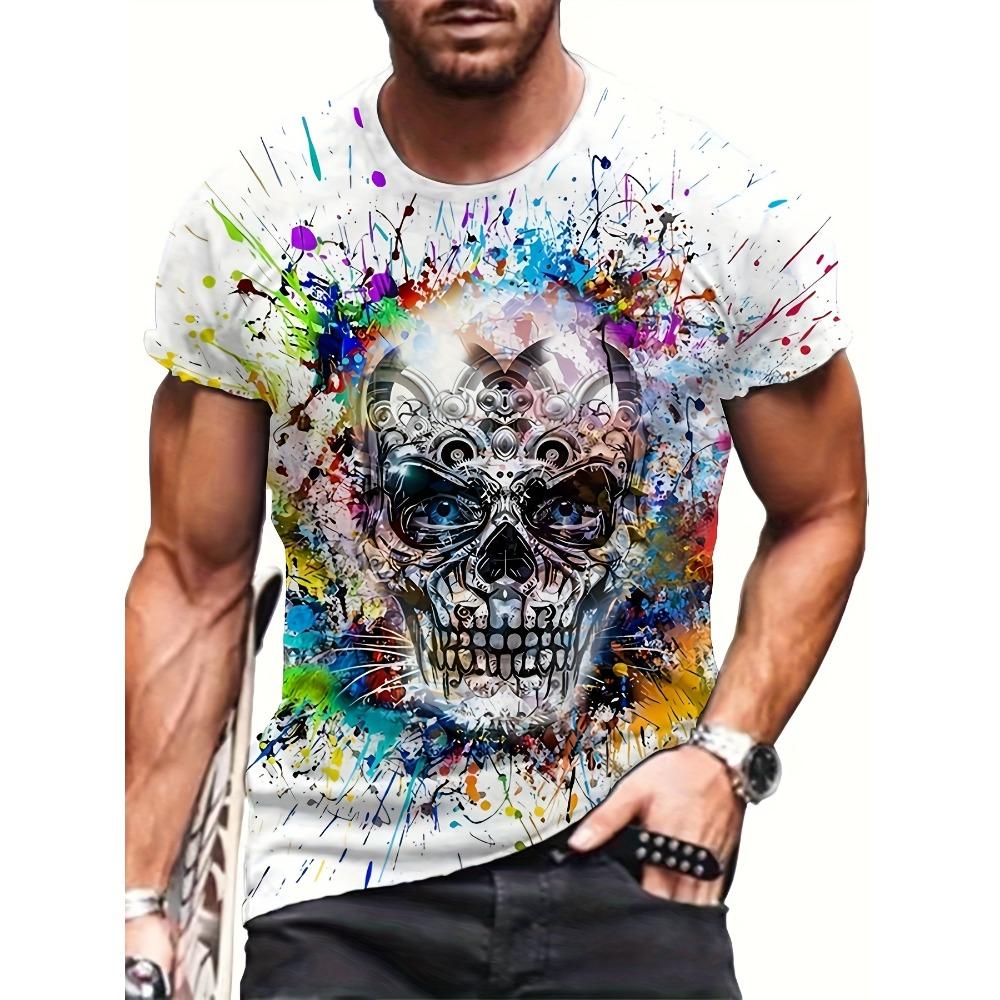 New Men's Fashion 3D Printed Summer Skull T-shirt Casual and Comfortable Street T-shirt Cool Design T-shirt as a Gift PLUS SIZE