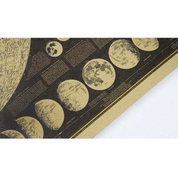 Exquisite Retro Large Vintage Paper Earth's Moon World Map Poster Elegant Home Decor