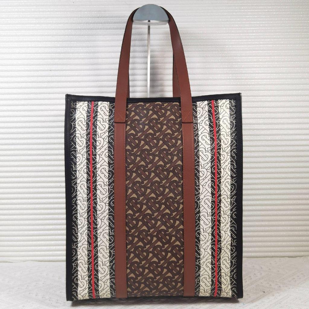 [Pre-Owned] Monogram Medium Brown Coated Canvas TB Tote Bag With Gold Hardware - Very Good #1N8NGS3