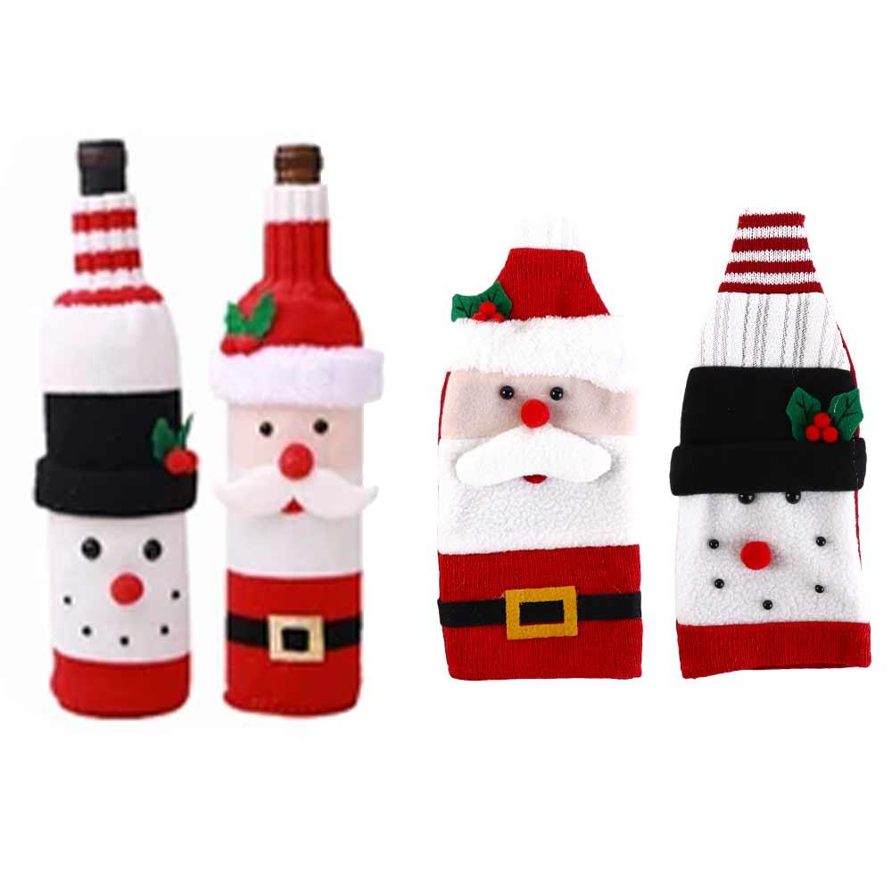 Santa Clause Wine Bottle Decorative Case Snowman Wine Bottle Accessories Party