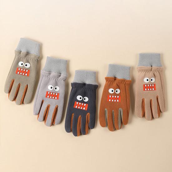 Kids Winter Gloves Windproof Cartoon Ski Gloves with Elastic Cuffs Cold Weather Warm Gloves for