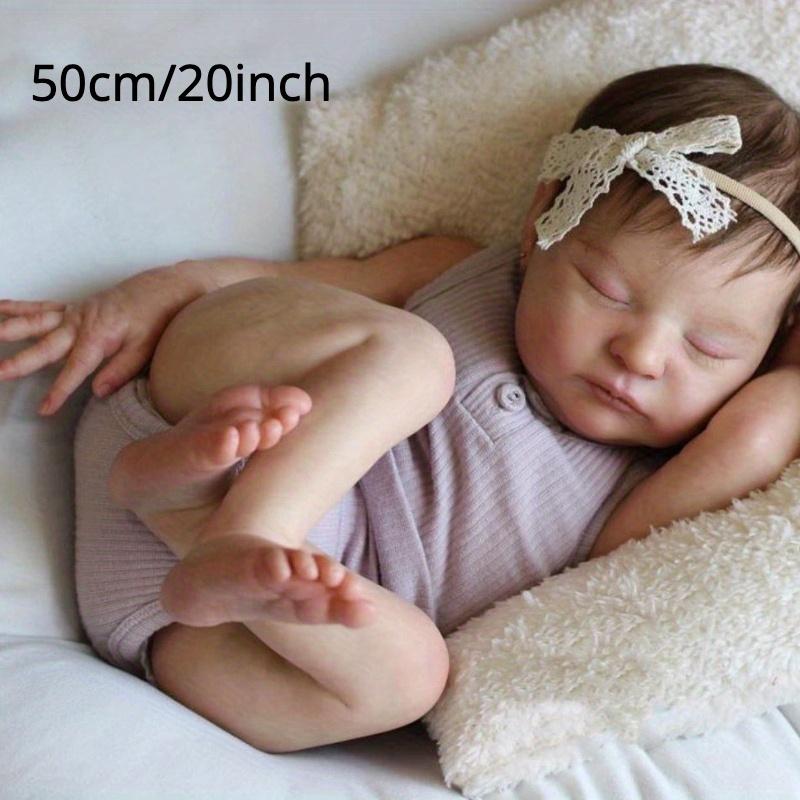 BZDOLL 50cm 20inch Asleep Baby Reborn Baby Soft Vinyl Newborn Bebe Doll with 3D Skin With Visible Veins Toy For Girl Gift