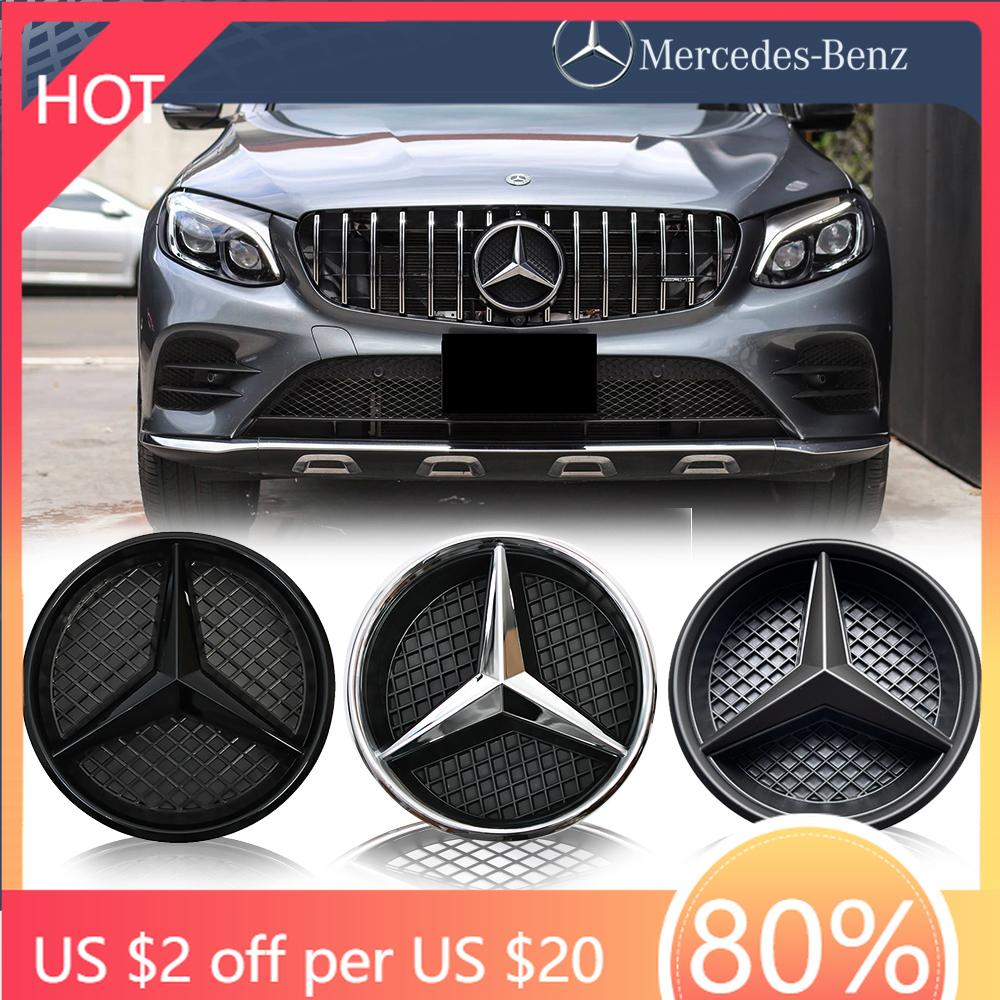 BWG1 New 2025 Hot Car Grille Emblem 3D Badge Front Grill Logo For Mercedes Benz GLC X253 GLE W166 C292 GLS X166 16-19 Matte Black OE