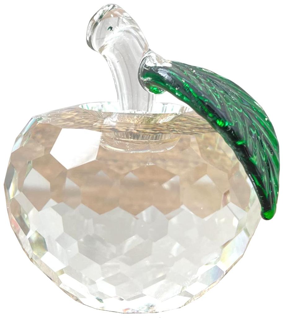 Elrinrin Apple Crystal Feng Shui Item Interior Goods Figurine Increase Money Luck Suncatcher Object Miscellaneous Goods Clear/5cm