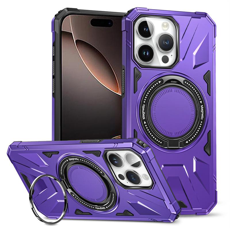 Противоударный чехол-броня с кольцом-держателем для телефона Magsafe для iPhone 16 15 14 13 12 11 Pro Max Plus, магнитная крышка для беспроводной зарядки